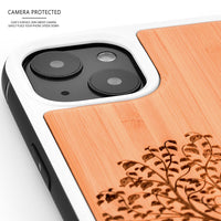 GOWOOD iPhone 13 Mini Bamboo Wood Case with Tree Engraved Backside and TPU Bumper - SAKLIC