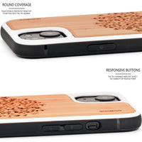 GOWOOD iPhone 13 Mini Bamboo Wood Case with Tree Engraved Backside and TPU Bumper - SAKLIC