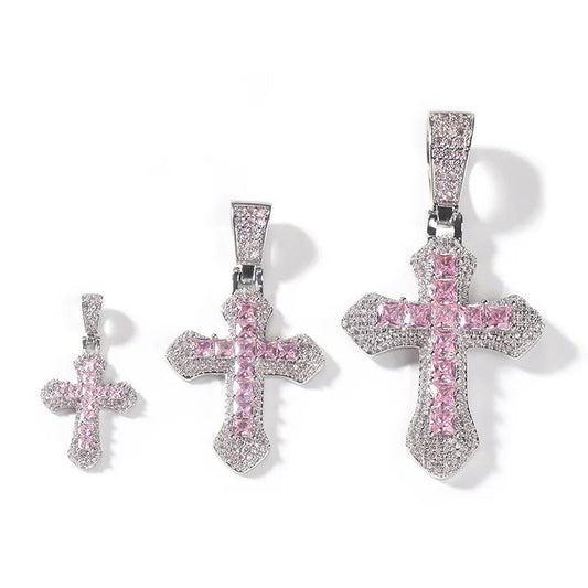 Hip Hop 3A+ CZ Stone Paved Bling Iced Out Cross Pendants Necklace for Men Women Unisex Rapper Jewelry Drop Shipping - SAKLIC