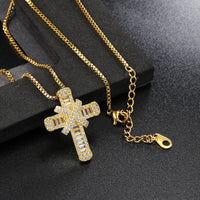 Iced Out Pendants Cross Necklaces for Women Hip Hop Gold Color Zircon Neck Chain Streetwear Hippie Jewelry Christmas Gift OHP142 - SAKLIC