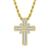 Iced Out Pendants Cross Necklaces for Women Hip Hop Gold Color Zircon Neck Chain Streetwear Hippie Jewelry Christmas Gift OHP142 - SAKLIC