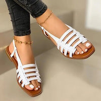 in stock wholesale New Roman beach flat women's sandal for summer indoor outdoor wear ladies plus size shoes women sandals - SAKLIC