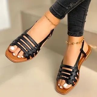 in stock wholesale New Roman beach flat women's sandal for summer indoor outdoor wear ladies plus size shoes women sandals - SAKLIC