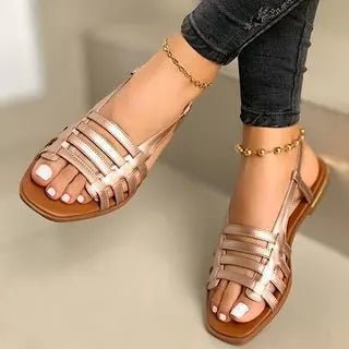 in stock wholesale New Roman beach flat women's sandal for summer indoor outdoor wear ladies plus size shoes women sandals - SAKLIC