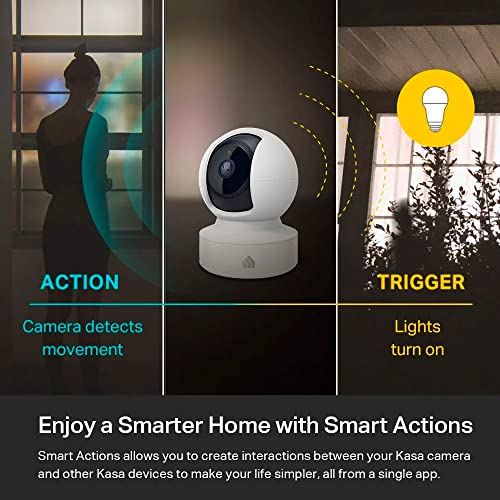 Kasa Indoor Pan/Tilt Smart Security Camera, 1080p HD Dog - Camera,2.4GHz with Night Vision,Motion Detection for Baby and Pet Monitor, Cloud & SD Card Storage, Works with Alexa& Google Home (EC70), White - SAKLIC