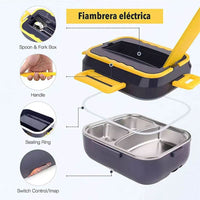 Kitchen ware 1.5L Cookware Sets Heater Portable Electric Lunch Boxes stainless steel Container with Insulation Bag for Car Truck - SAKLIC