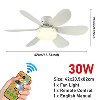 LED 30/40W Ceiling Fan Light E26/E27 Screw Head LED Fan Light Three Color Dimming For Living Room Study Home Use 85 - 265V - Tkbeel