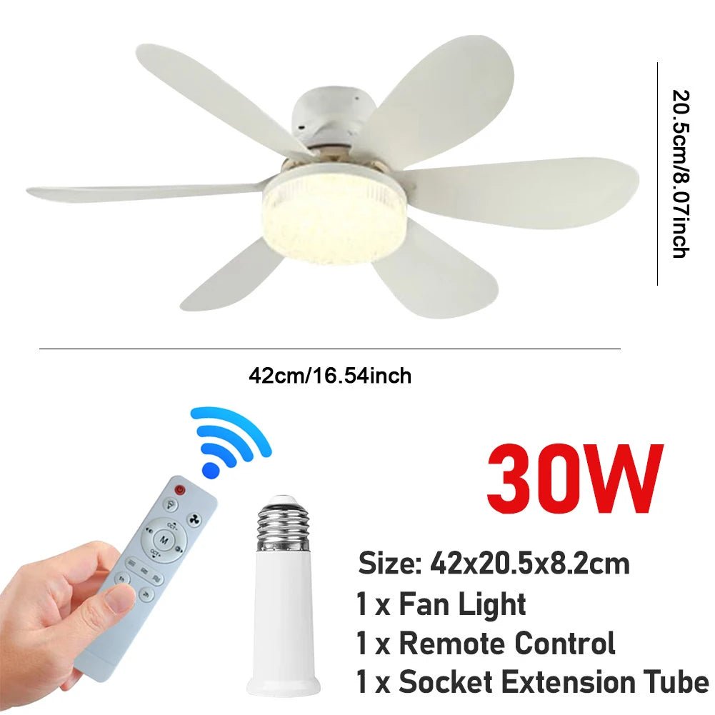 LED 30/40W Ceiling Fan Light E26/E27 Screw Head LED Fan Light Three Color Dimming For Living Room Study Home Use 85 - 265V - Tkbeel