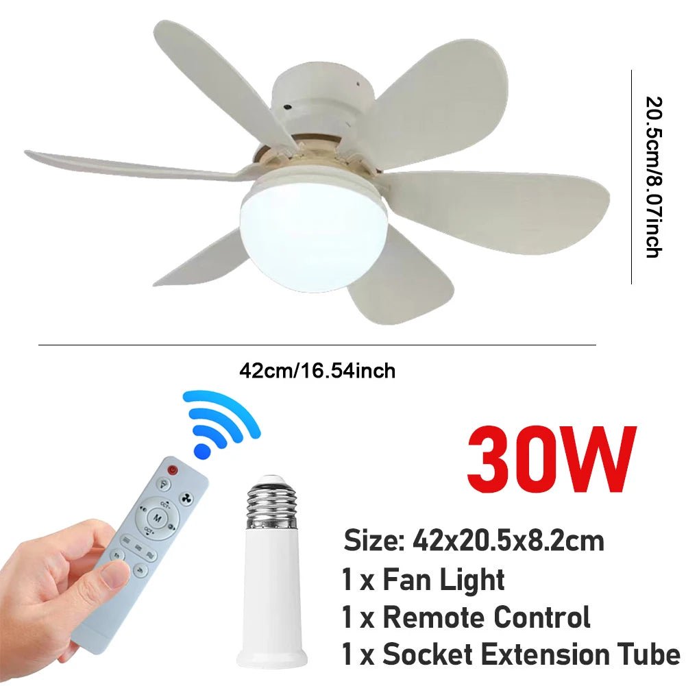 LED 30/40W Ceiling Fan Light E26/E27 Screw Head LED Fan Light Three Color Dimming For Living Room Study Home Use 85 - 265V - Tkbeel