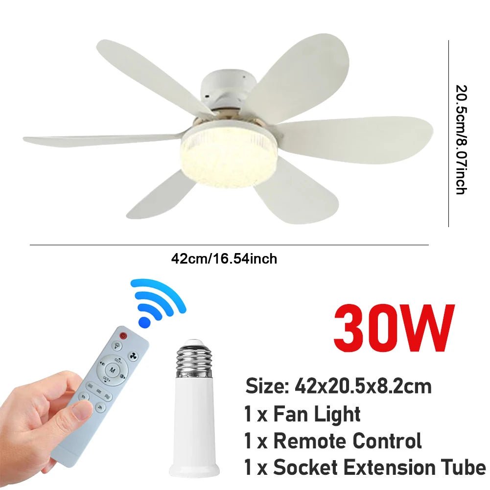 LED 30/40W Ceiling Fan Light E26/E27 Screw Head LED Fan Light Three Color Dimming For Living Room Study Home Use 85 - 265V - Tkbeel