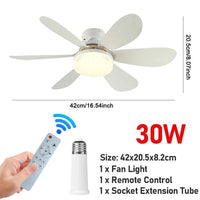 LED 30/40W Ceiling Fan Light E26/E27 Screw Head LED Fan Light Three Color Dimming For Living Room Study Home Use 85 - 265V - Tkbeel