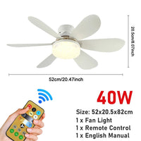 LED 30/40W Ceiling Fan Light E26/E27 Screw Head LED Fan Light Three Color Dimming For Living Room Study Home Use 85 - 265V - Tkbeel