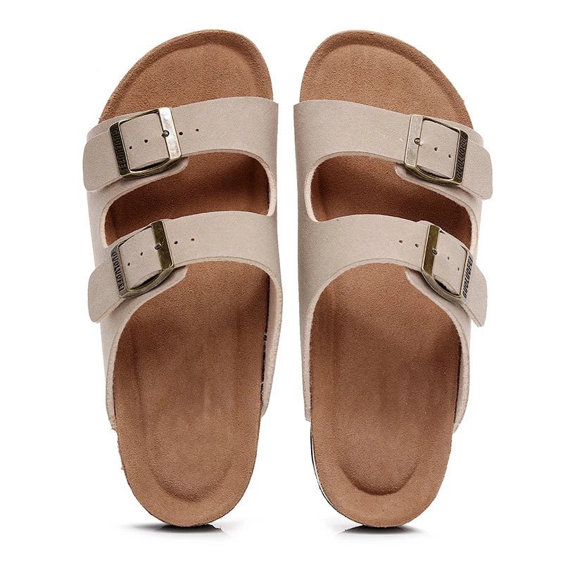 Logo Custom Top Quality Wholesale Men Buckle Straps Cork Sole Sandals Men Women Outdoor Anti - slippery shoes Slippers - SAKLIC