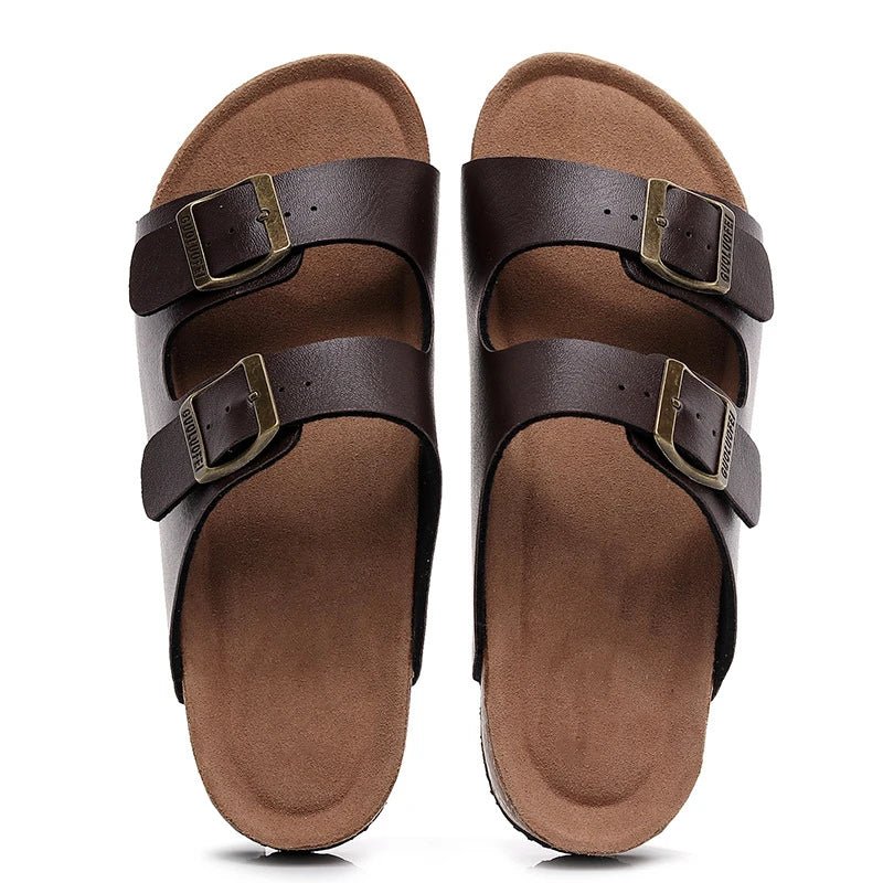 Logo Custom Top Quality Wholesale Men Buckle Straps Cork Sole Sandals Men Women Outdoor Anti - slippery shoes Slippers - SAKLIC