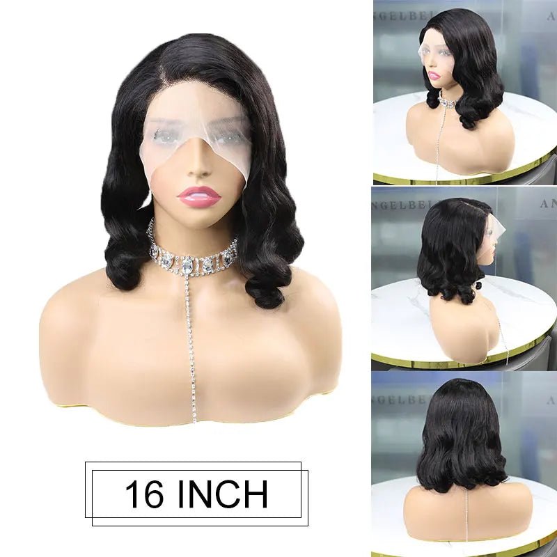 Loose Curly Short BOB Wig Side Part Lace Human Hair Wigs for Women Glueless Body Wave Brazilian Wig Wavy Perruque Cheveux Humain - SAKLIC