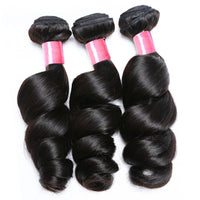 Loose Wave 3 Bundles with Closure Tissage Cheveux Humain Avec Closure Raw Cambodian Hair Bundles Boule De Tissage Cheveux Humain - SAKLIC