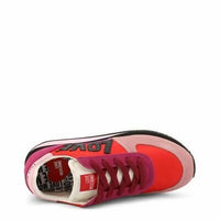 Love Moschino Pink Red Suede Sneakers - Comfortable Logo Shoes with Platform Heel - SAKLIC