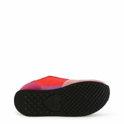 Love Moschino Pink Red Suede Sneakers - Comfortable Logo Shoes with Platform Heel - SAKLIC