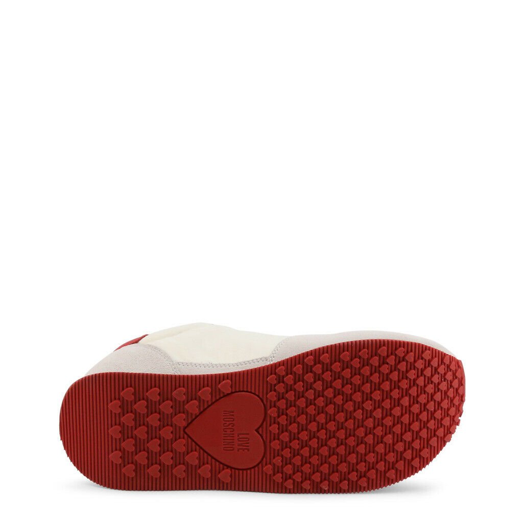 Love Moschino White Red Suede Sneakers - SAKLIC