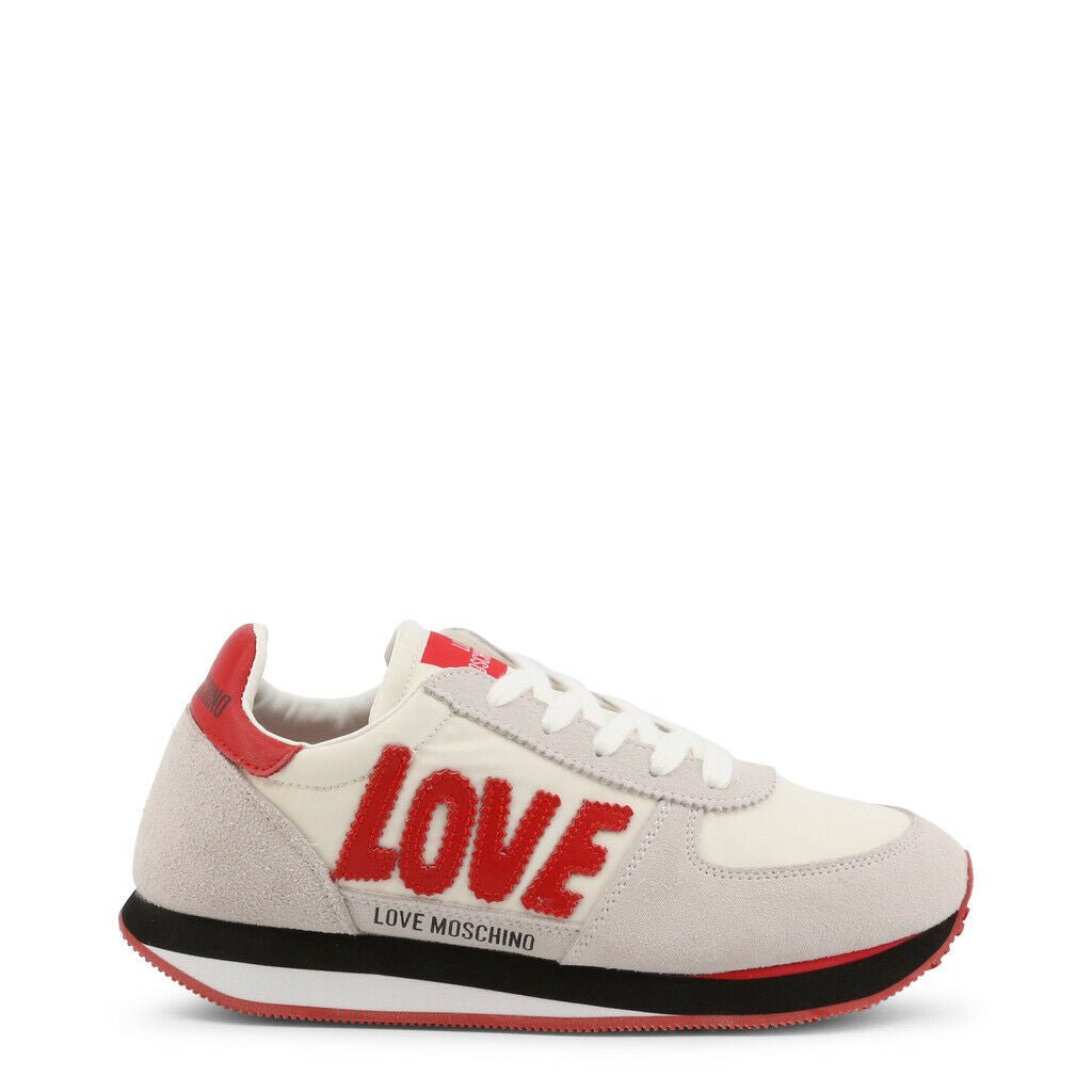 Love Moschino White Red Suede Sneakers - SAKLIC