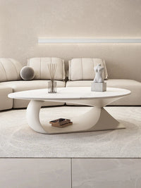 Luxury Coffee Tables Modern Design Wood White Coffee Tables Round Minimalist Living Room Sofa Mesa Auxiliar Nordic Furniture - SAKLIC