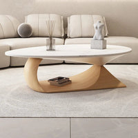 Luxury Coffee Tables Modern Design Wood White Coffee Tables Round Minimalist Living Room Sofa Mesa Auxiliar Nordic Furniture - SAKLIC