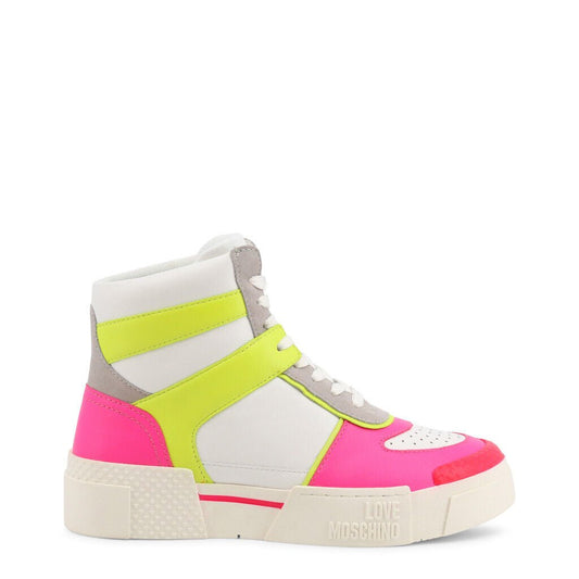 Neon Pink High Top Sneakers - Vibrant Style and Comfort - SAKLIC