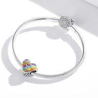 New arrival 925 silver heart rainbow flower smiley charms pendant for jewelry making - SAKLIC