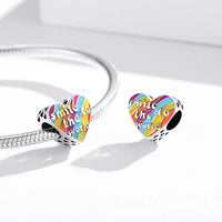 New arrival 925 silver heart rainbow flower smiley charms pendant for jewelry making - SAKLIC