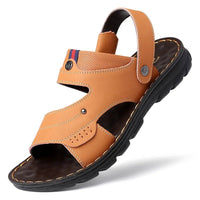 New arrival hot sale Men's Sandals Non - slip Genuine Leather Sandals Soft Slippers Flat For Mens Casual Shoes Sandalias MSA581 - SAKLIC