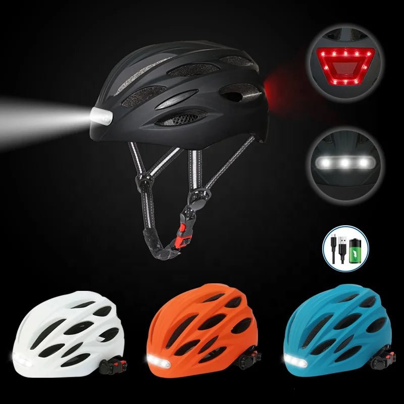 NEW Bicycle Helmet LED Light Rechargeable Intergrally - mold Cycling Helmet Safe Sport Mountain Road Bike Helmet For bike riding - SAKLIC