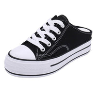 New lazy shoes women's inner canvas shoes high top platform canvas shoes - SAKLIC