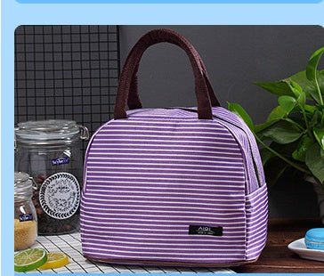 New Oxford cloth striped large insulation lunch bag portable breast milk preservation package insulation camping lunch box package wholesale - SAKLIC