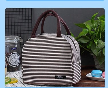 New Oxford cloth striped large insulation lunch bag portable breast milk preservation package insulation camping lunch box package wholesale - SAKLIC