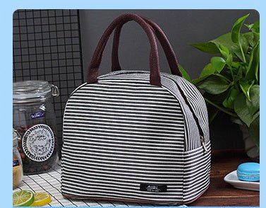 New Oxford cloth striped large insulation lunch bag portable breast milk preservation package insulation camping lunch box package wholesale - SAKLIC