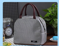 New Oxford cloth striped large insulation lunch bag portable breast milk preservation package insulation camping lunch box package wholesale - SAKLIC