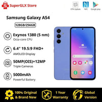 Original New Samsung Galaxy A54 Samsung a54 5G Exynos 1380 6.4" FHD+ Super AMOLED Triple 50MP Camera 5000mAh 25W Fast Charging - SAKLIC