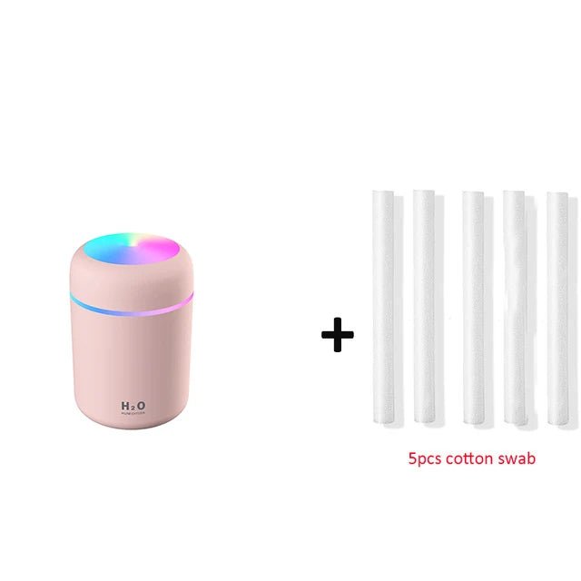 Portable 300ml Humidifier USB Ultrasonic Dazzle Cup Aroma Diffuser Cool Mist Maker Air Humidifier Purifier with Romantic Light - SAKLIC