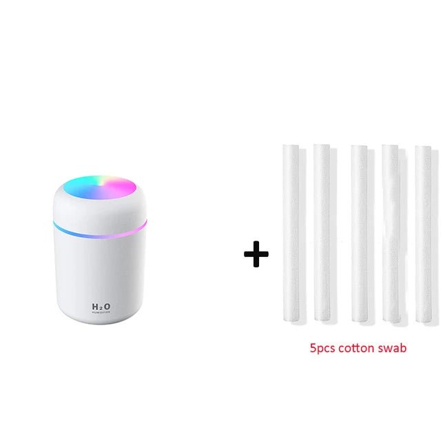 Portable 300ml Humidifier USB Ultrasonic Dazzle Cup Aroma Diffuser Cool Mist Maker Air Humidifier Purifier with Romantic Light - SAKLIC