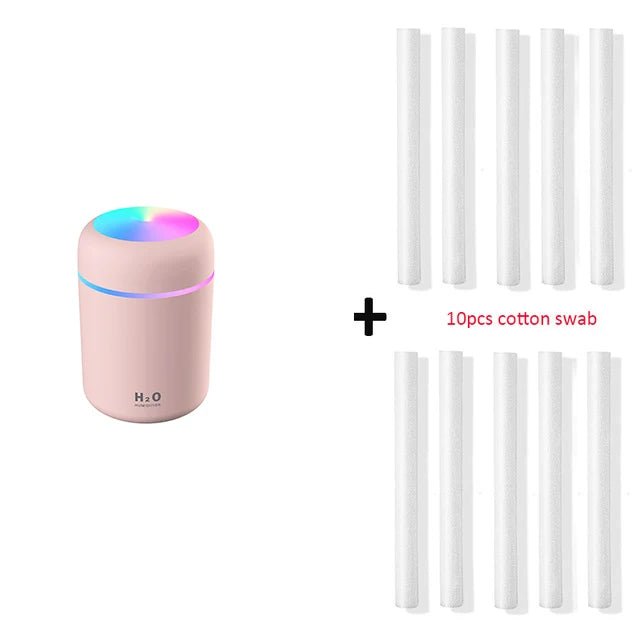 Portable 300ml Humidifier USB Ultrasonic Dazzle Cup Aroma Diffuser Cool Mist Maker Air Humidifier Purifier with Romantic Light - SAKLIC