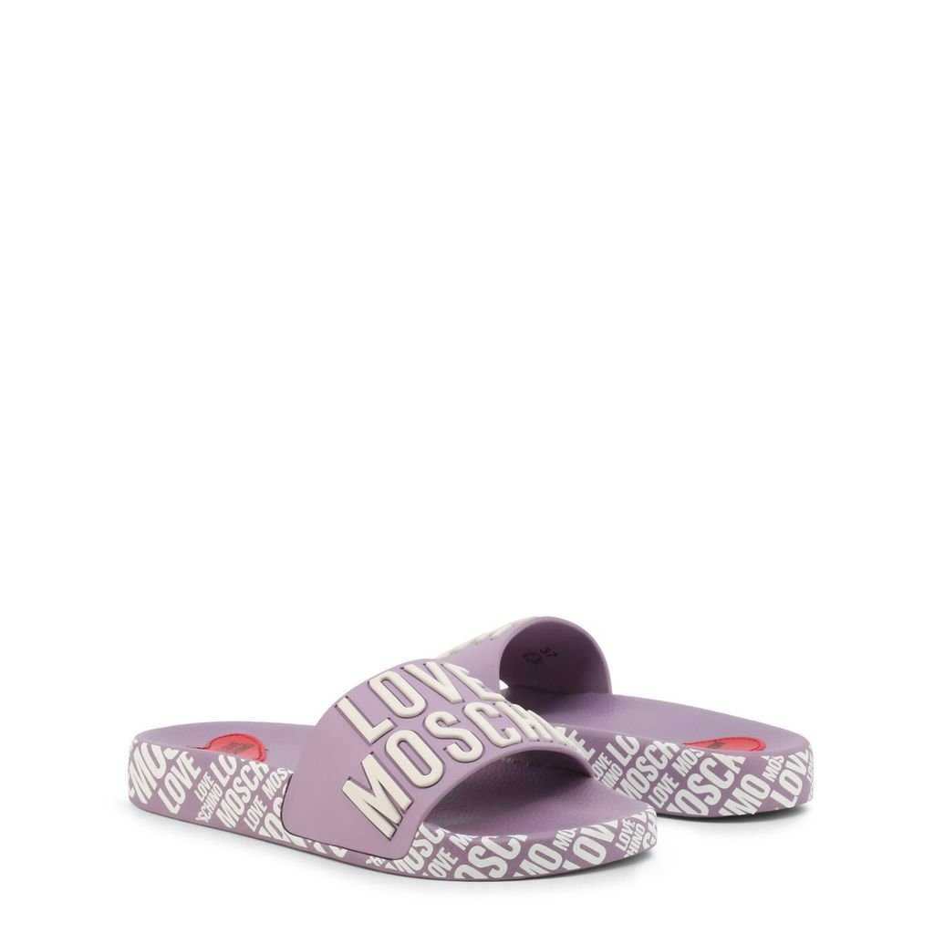 Pretty Purple Slide Sandals - Casual, Sporty Shoes for Women - SAKLIC