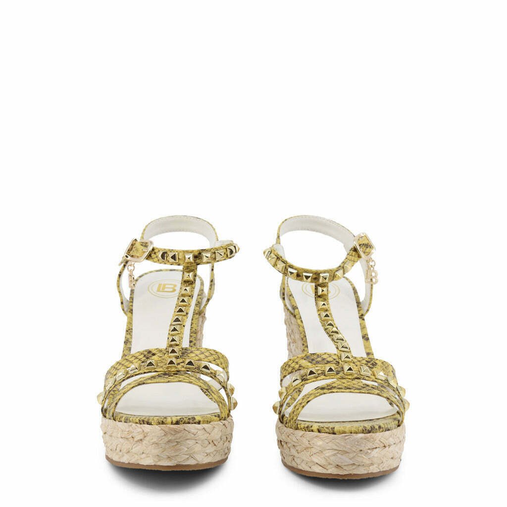 Shop the Stylish Yellow Snakeskin Wedge Sandals - Laura Biagiotti - SAKLIC