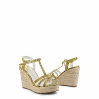 Shop the Stylish Yellow Snakeskin Wedge Sandals - Laura Biagiotti - SAKLIC