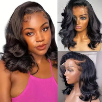 Short Bob Wigs Brazilian Body Loose Wave Human Hair Wig 13x4 HD Lace Front Wigs Perruques Cheveux Humains Wigs On Sale Clearance - SAKLIC