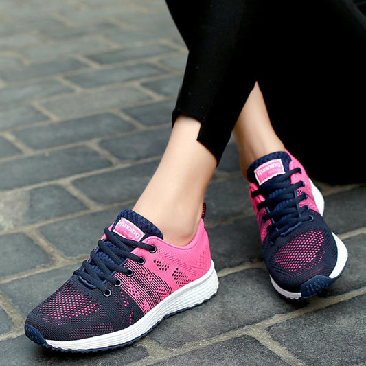 Sport Women Cushion Sports Shoes Outdoor Breathable Rose Mesh Sneakers - SAKLIC