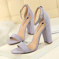 Summer high - heeled shoes fashion simple thick - heeled sexy word belt women's sandals - SAKLIC