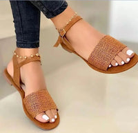 Summer New Flat Bottom 35 - 43 Large Buckle Strap Casual Sandals Women Sandals Flat Bottom Fishbill Shoes - SAKLIC