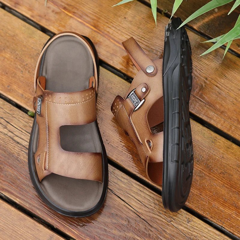 Summer New Men's Beach Shoes Fashion Casual Shoes Men's Anti Slip Sandals Indoor Outdoor Sandals Breathable Flat Shoes - SAKLIC