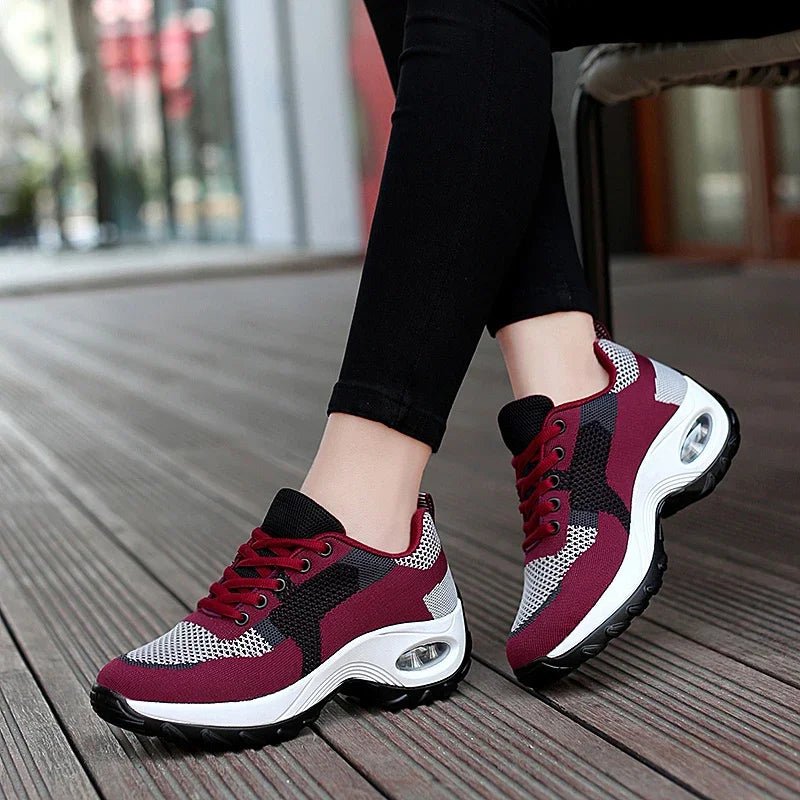 Tenis Women Sneakers Air Cushion Walking Shoes Breathable Gym Jogging Shoes for Woman Lace Up Platform Sport Shoe Tenes Feminino - SAKLIC