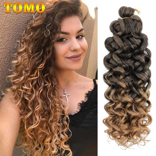 TOMO Hawaii Ocean Wave Crochet Cheveux Naturel Noir Ocean Wave Tresses Cheveux Synthetic Crochet Tressage Extensions De Cheveux - SAKLIC